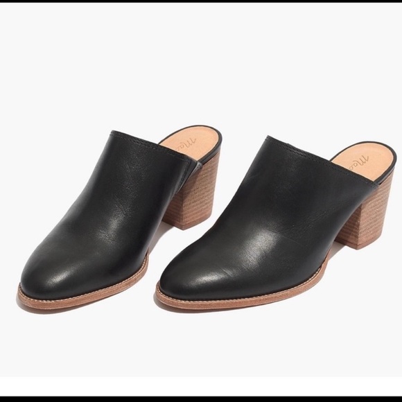 Madewell Shoes - Madewell Harper Black Leather Mules Size 8